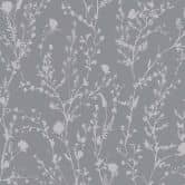 papier peint à motifs branches blossoms gris argenté - papier peint à motifs floraux fleurs 