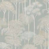 Vliestapete Wald Bäume Palmen grün creme Tapete Wandtapete Natur Landschaft  