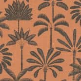 Ikke-vævet tapet palmer orange sort metallic tapet tapet blade natur 