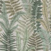 Papier peint à motifs avec feuilles de fougère Beige Vert Marron - papier peint floral avec feuilles  