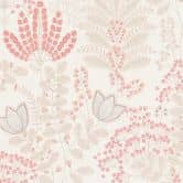 Tapete mit Blumen im Retro-Stil Weiß Beige - Florale Vliestapete mit Blättern 