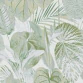 jungle wallpaper green white - non-woven wallpaper floral with leaves 