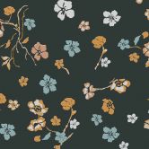 Blumentapete Schwarz Gelb - Naturtapete Designer - Vliestapete Floral 