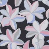 Blumentapete Schwarz Silber - Tapete Floral Hawaii - Designertapete Natur 