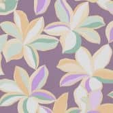 Florale Tapete Hawaii Lila Orange - Blumentapete Vlies - Designertapete Natur 
