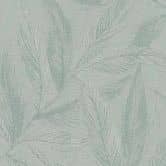 Plant wallpaper green gray - non-woven wallpaper with fine matt leaf pattern 