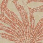 Dschungel-Tapete leicht glänzend Beige Rot - Mustertapete mit Pflanzen 