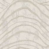 Abstract 3D wallpaper with waves white silver - non-woven metallic effect - patterned wallpaper 