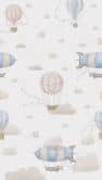 Wall Mural Hot Air Balloons Pink Blue - non-woven wallpaper for children's room expandable 