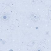 Weltraum-Tapete Hellblau - Kindertapete mit Planeten & Sternen  