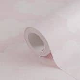 Wolken behang roze wit - kinderkamer behang met hemel motief 