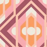 Ikke-vævet tapet retrostil orange pink - abstrakt tapet med mønster - vintage tapet 