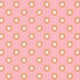 Retro look wallpaper with dots orange pink - non-woven wallpaper with graphic sample - textured peel and stick wallpaper 
