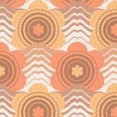 Non-woven wallpaper with flowers brown orange - floral retro wallpaper - vintage wallpaper 