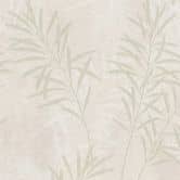 papier peint fleurs vert crème - papier peint naturel style campagne - papier peint intissé hall d'entrée du salon 