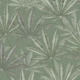Green leaf wallpaper - non-woven wallpaper with a large leaf pattern in a natural style 