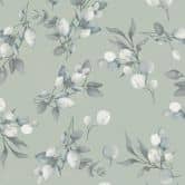 Florale Aquarell-Tapete Grün Blau – Vliestapete mit Blättern – Mustertapete dezent 
