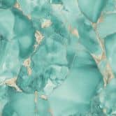 Papier peint marbre vert jade or brillant - Papier peint intissé imitation pierre moderne 