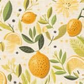 Papier peint citron Beige Jaune Vert - Papier peint intissé motif fruits méditerranéen 