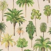 Papier peint palmier Beige Vert - Papier peint intissé illustré de plantes tropicales 