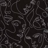 Papier peint visages noir blanc - Papier peint intissé Line-Art moderne art graphique 