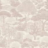 Papier peint paysage crème taupe - Papier peint intissé illustré avec motif naturel 