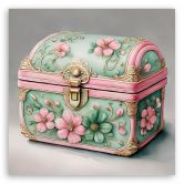 Leinwandbild Retro Vintage Truhe 