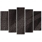 Leinwandbild 5 teilig, Leopard Leopard Pelfpatches Muster 