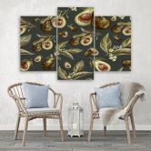 Leinwandbild 3 teilig, Avocado -Hälften 