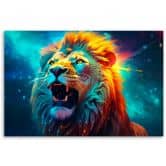 Abstrakt Neon Lion AI lærredsprint 