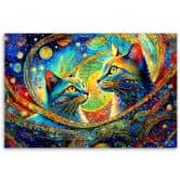 Canvasbillede, Abstrakte katte 