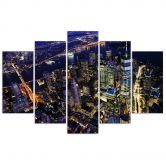 Wandbild 5-teilig, New York at Night Stadt 