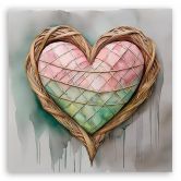Leinwandbild Herz Liebe Shabby Chic 