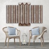 Leinwandbild 3 teilig, Buntes 3D -Fenster 