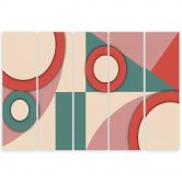 Leinwandbild 5 teilig, Geometrische Abstraktionsformen 