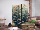 Paravent, Raumteiler freistehend, Trennwand - Life in the Ocean in Retro Style 