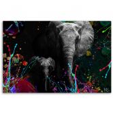 Leinwandbild, Elefant Bunte Abstrakt 