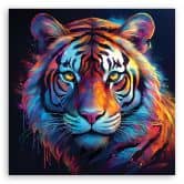 Leinwandbild Tiger Pop Art Farbig 