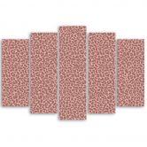 Leinwandbild 5 teilig, Leopard Leopard Pelfpatches Muster 