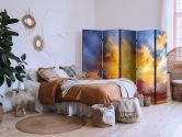Paravent, Raumteiler freistehend, Trennwand - Beautiful Sunset - Clouds in Warm Tones, 5-teilig - 225x172 cm 