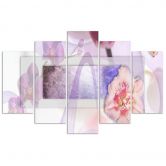 Leinwandbild 5 teilig, Pastellblume Pflanze 
