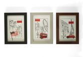 Wandtattoo Aquarell Weltkarte - grün inkl. 5 Bilderrahmen 