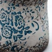 Vintage Blumentopf Beton Florales Muster - 12x12 cm 