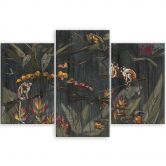 3-delige canvas print, Apen in de jungle 