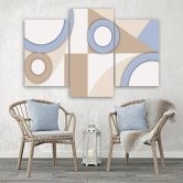 Leinwandbild 3 teilig, Geometrische Abstraktionsformen 