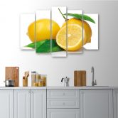 Leinwandbild 5 teilig, Früchte Zitronen 