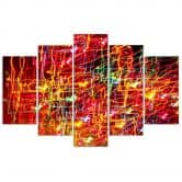 Leinwandbild 5 teilig, Rote Abstraktion 