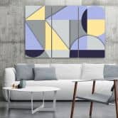 Leinwandbild 3 teilig, Geometrische Abstraktionsformen 