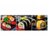 3-delige canvas print, sushi eten 