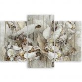 Leinwandbild 3 teilig, Saint Lotos Blumen 